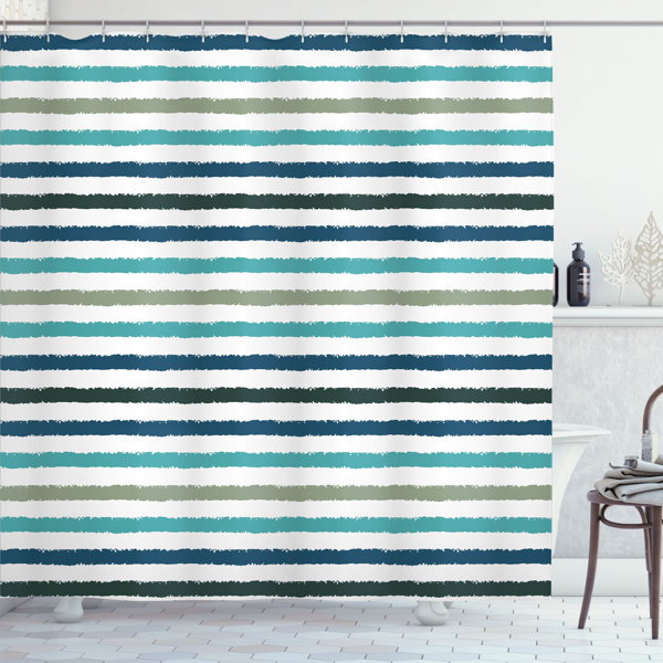 Ambesonne Amazon Striped Shower Curtain with Hooks Included Wayfair